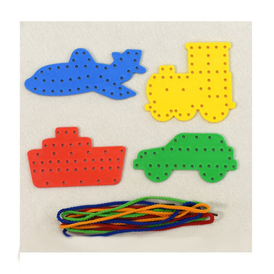 Montessori : Planche de jeu pour enfants, jeu de laçage.