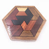 Montessori : Puzzle géométrique en bois Hexagonal coloré
