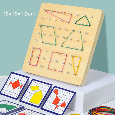 Montessori : Apprendre à reproduire les formes (élastiques)