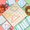 Montessori : Apprendre à reproduire les formes (élastiques)