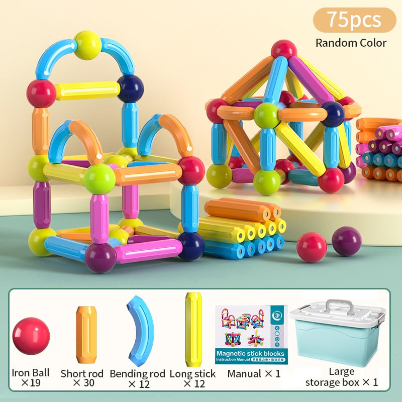 42 Pièces Jeu de Construction Magnétique Montessori Jeux 3 4 5 6 7